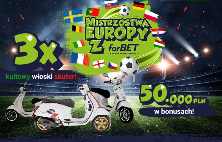 Ranking na EURO w forBET 3x Skuter Vespa bonusy