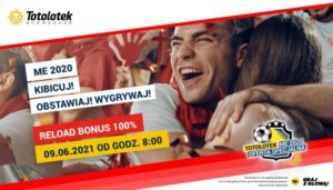 Reload Bonus 100 do 200PLN w Totolotku 09.06.2021