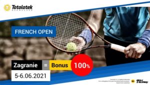 Zagranie to Bonus w Totolotku na French Open 15 PLN