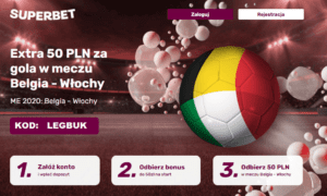 Belgia Wlochy Extra 50 PLN w SuperBet za gola w tym meczu