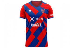 Koszulki meczowe Rakowa Czestochowa na sezon 2021 2022 czerwono niebieska