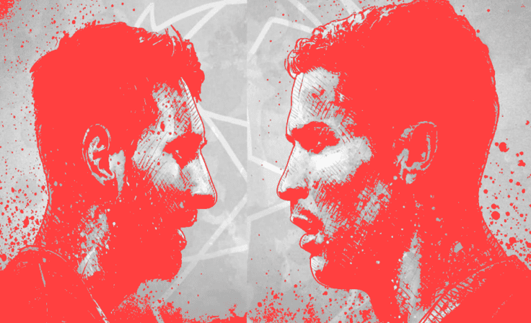 CR7 Ronaldo vs Messi Leo red