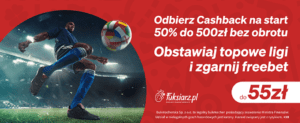 Obstawiajac topowe ligi w Fuksiarz mozesz zgarnac 55 zl