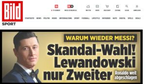 Niemiecki Bild Skandal Lewandowski dopiero drugi