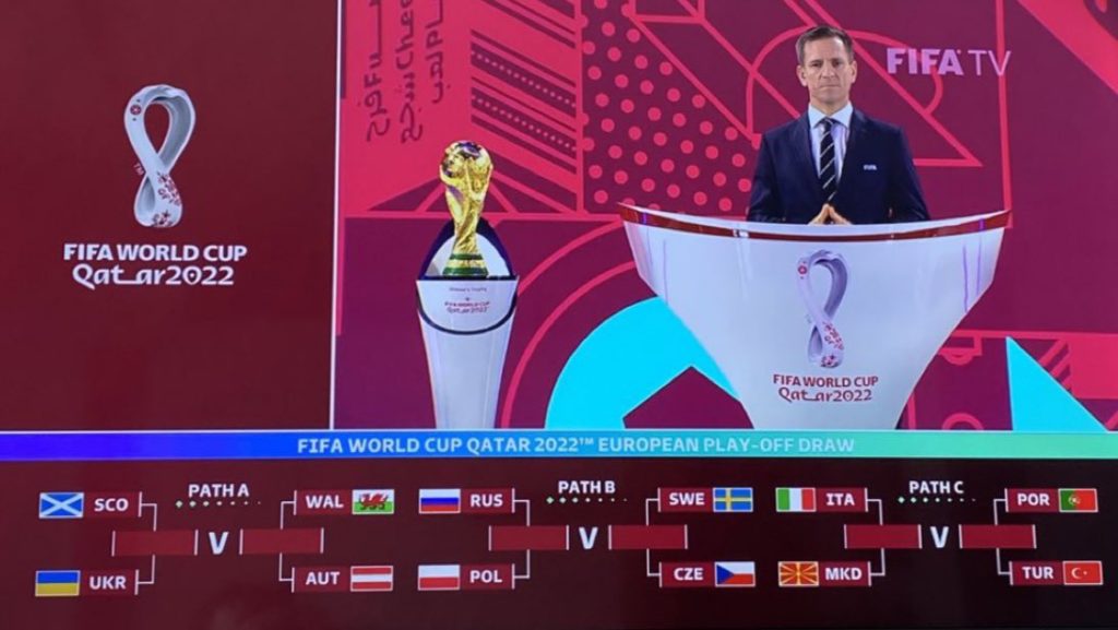 Wyniki losowania baraży do Mundialu 2022 w Katarze fot. FIFA TV