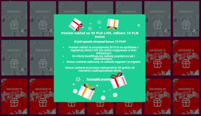11 grudnia postaw w Superbecie zaklad za 30 PLN LIVE odbierz 10 PLN bonus