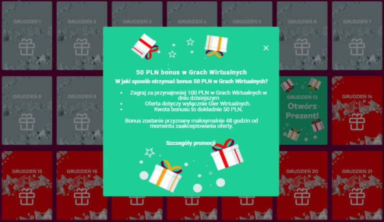 13 Swiateczny Kalendarz Superbet bonus na Wirtualki