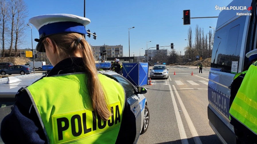 Śmiertelny wypadek W Katowicach Bogucicach na ulicy Góreckiego / fot. Policja