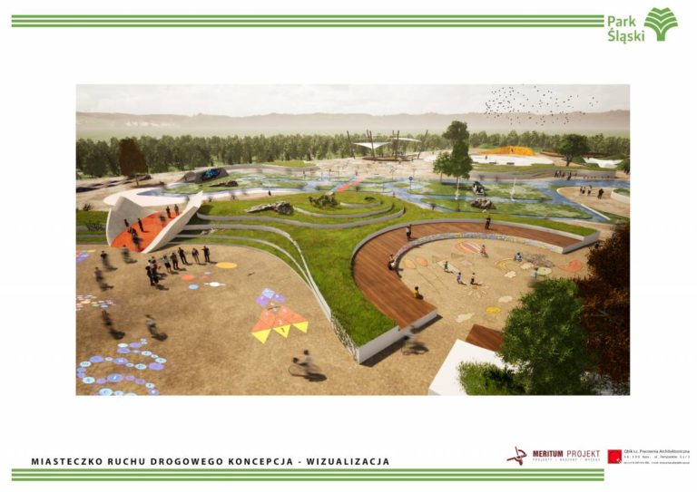 Miasteczko ruchu drogowego i skatepark inwestycja w Parku Slaskim