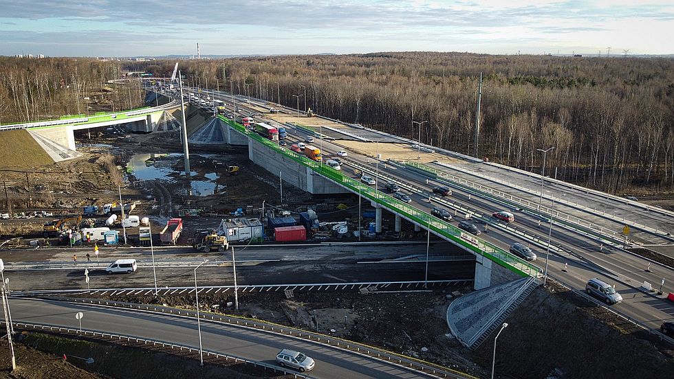 Przebudowa ukladu drogowego w Giszowcu – 20 kwietnia otwarte zostana kolejne dwie lacznice fot. KAW