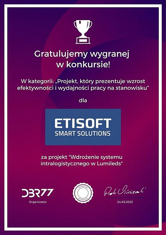 Roboty mobilne Etisfot Smart Solutions wyróżnione w konkursie _(R)ewolucja przemysłowa_