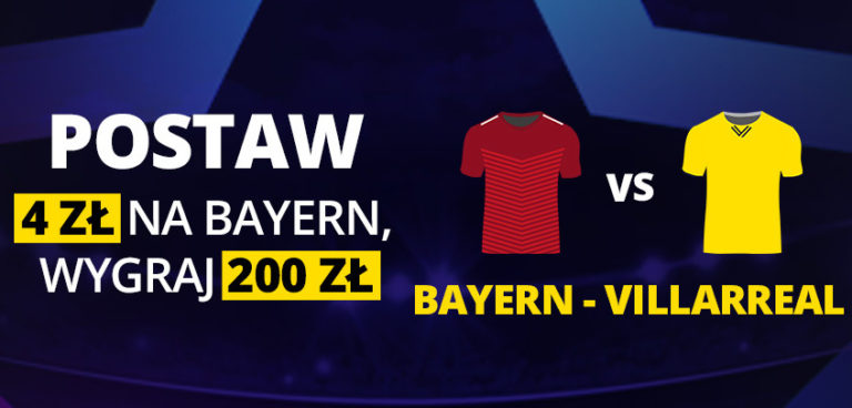 W Fortunie stawiajac 4 PLN na wygrana Bayernu mozesz wygrac 200 PLN