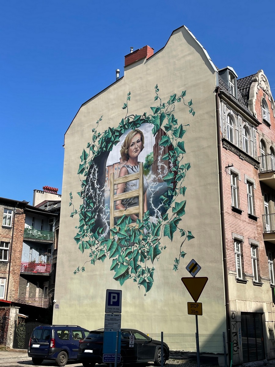 W przestrzeni Katowic Krystyna Bochenek została juz uhonorowana m.in. muralem przy ul. Wojewódzkiej fot. UMK