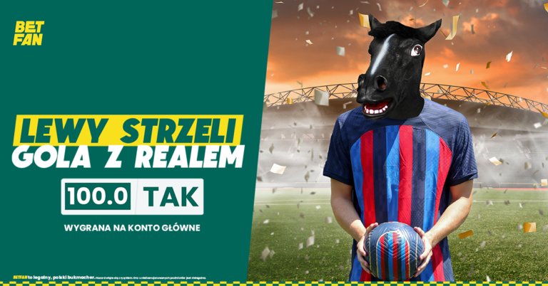 Kurs 100 BETFAN na gola Lewego z Realem Madryt