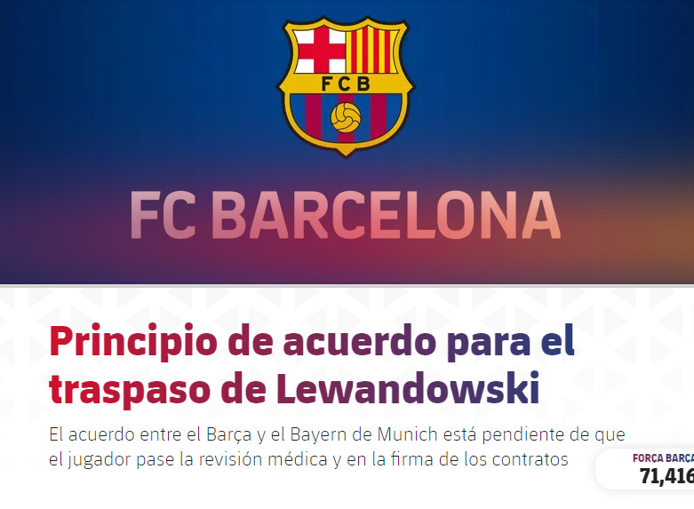 Principio de acuerdo para el traspaso de Lewandowski