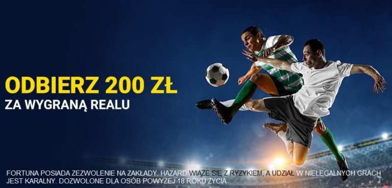 200 zl w Fortunie za wygrana Realu Madryt z Celtikiem Glasgow