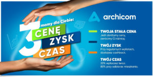 Archicom trzyma dla swoich klientow cene zysk i czas. Deweloper przygotowal pionierski koncept promocyjny na trudne czasy