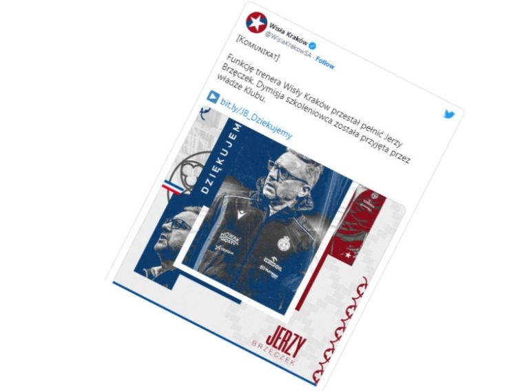 Jerzy Brzeczek nie jest juz trenerem Wisly Krakow