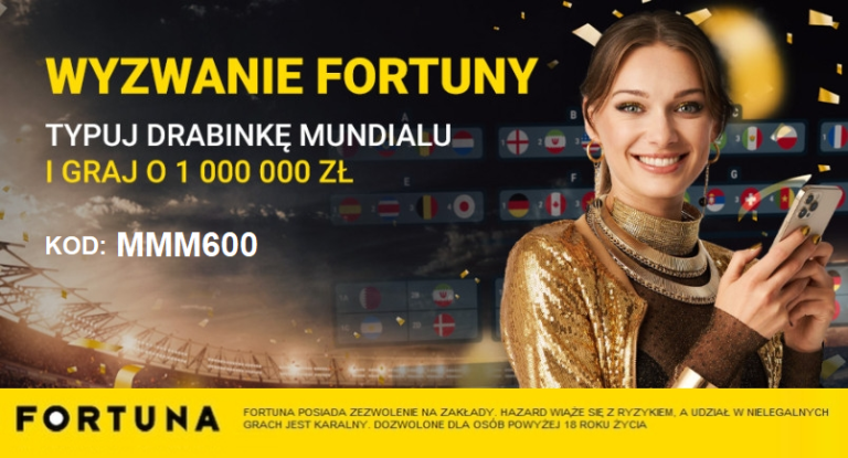 Wyzwanie Fortuny kod MMM600 – do zgarniecia 1 000 000 PLN i ponad 100 000 PLN w bonusach