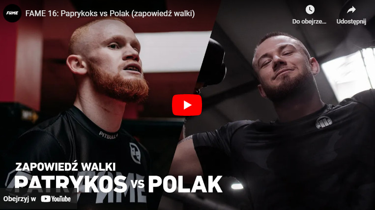 Zapowiedz walki Paprykoks vs Polak na Fame MMA 16