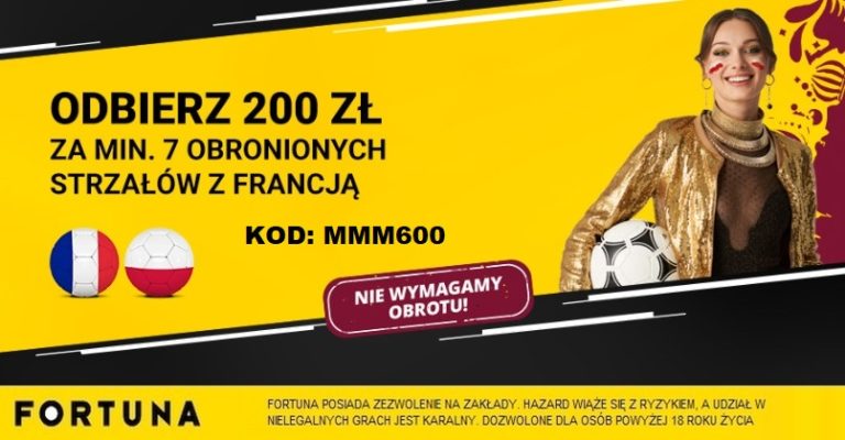 200 zl za minimum 7 obronionych strzalow przez Wojciecha Szczesnego w meczu Francja – Polska