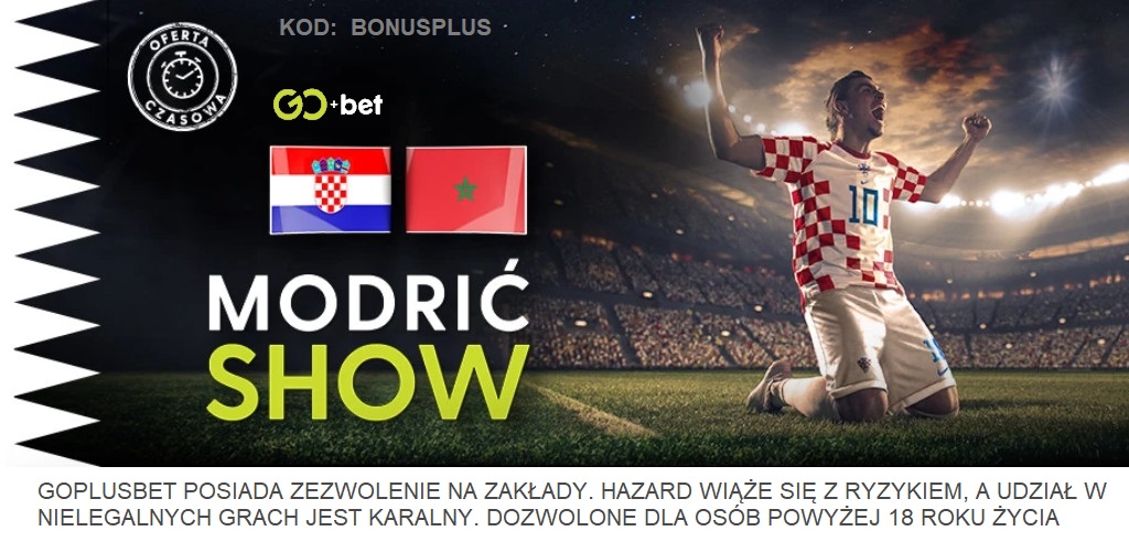 Freebet za gola asyste i podanie Modric w meczu Chorwacja Maroko w Go Bet