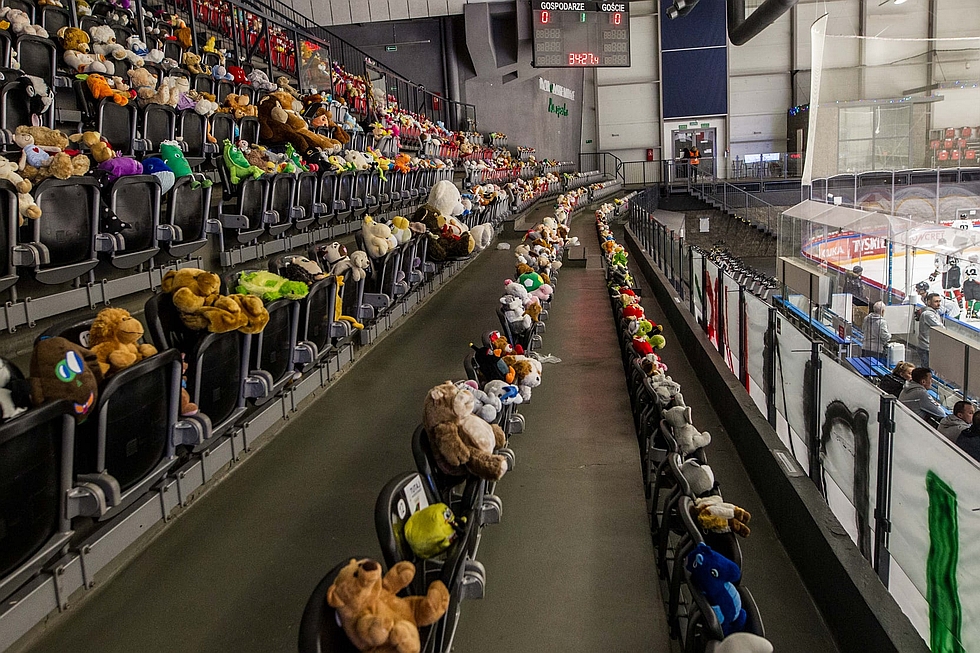 teddy bear toss Przed 31. kolejka Polskiej Hokej Ligi. Pora na pluszaki