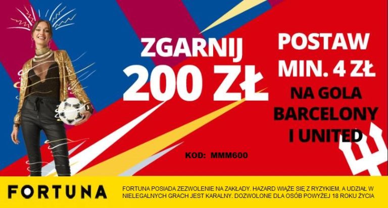 200 zl za gola Manchesteru United i Barcelony w Fortunie