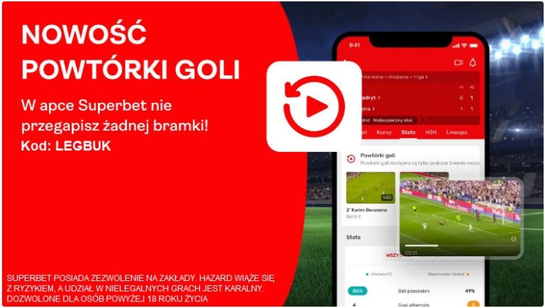 Powtorki Goli nowosc w aplikacji Superbet