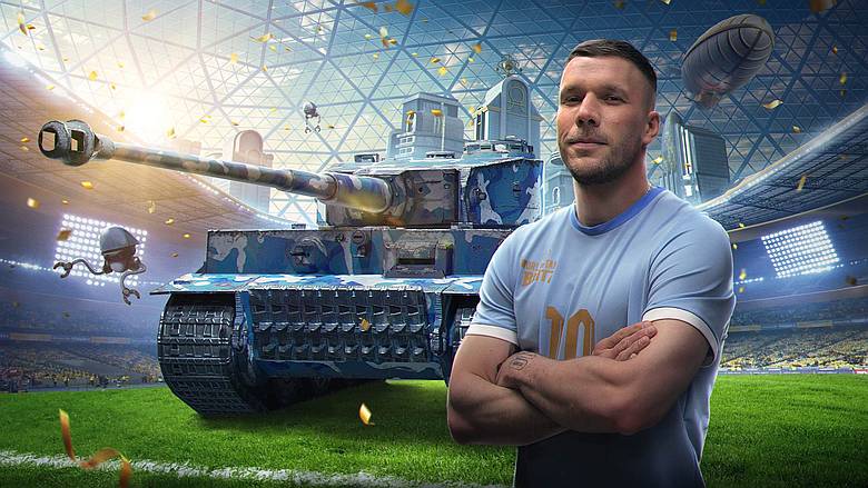 Lukas Podolski w grze World of Tanks Blitz