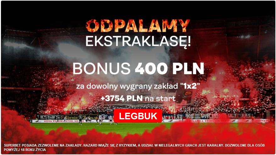 Bonus 400 PLN za wygrany zaklad 1X2 na dowolny mecz 1. kolejki w Superbet
