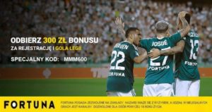 300 zł za gola Legii w meczu z Austrią Wiedeń plus nowość Strefa Kuponów Fortuny