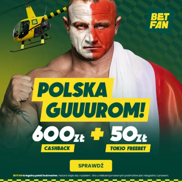 Polska Guuurom 600 pln cashback i 50 pln TOKIO FREEBET