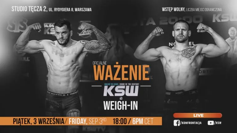 Wyniki porannego wazeniaprzed gala KSW 63