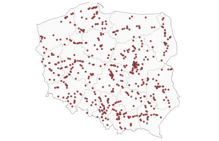 mapa fotoradarow w Polsce