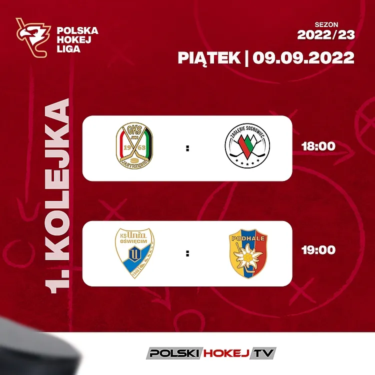Polskiej Hokej Lidze 1 kolejka sezony 2022 23