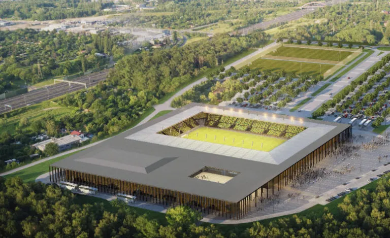 Nowy stadion w Katowicach zaczyna nabierac ksztaltow