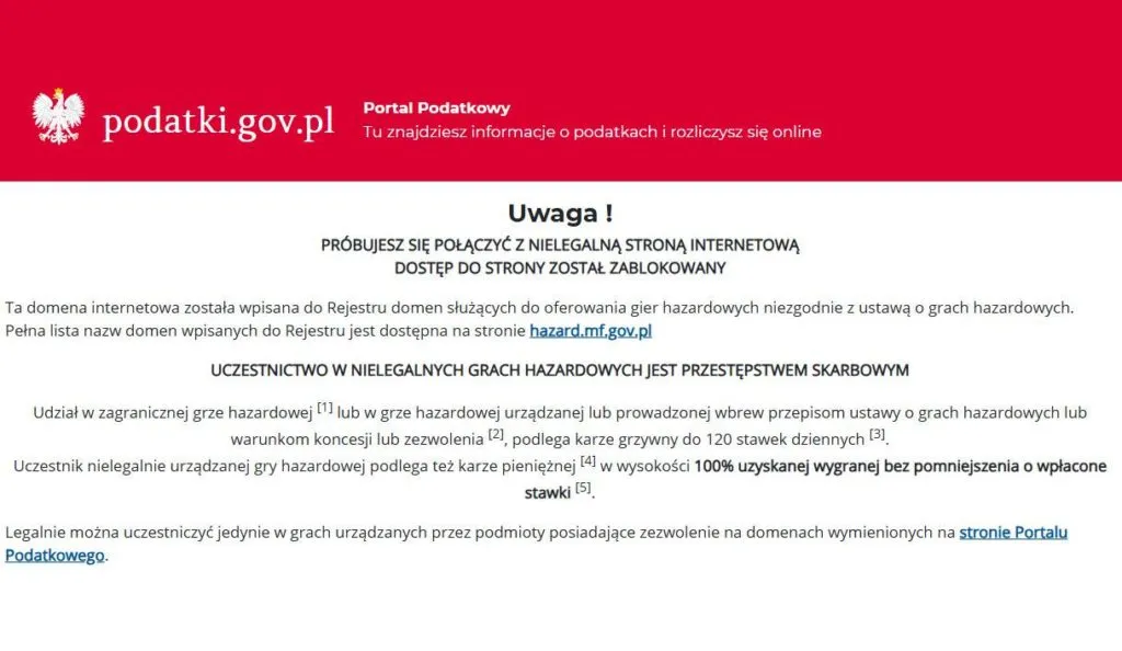 PROBUJESZ SIE POLACZYC Z NIELEGALNA STRONA INTERNETOWA