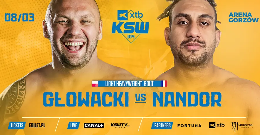 KSW 104 Krzysztof Glowacki Vs. Jordan Nandor