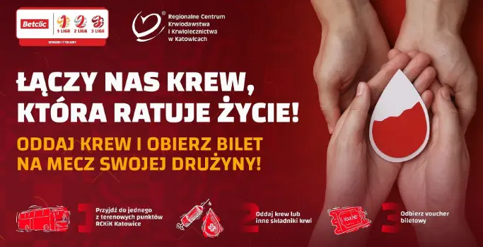 Pilka Nozna We Krwi – RCKiK W Katowicach Wreczy Bilety Na Mecze Betclic 1. I 2. Ligi Krwiodawcom