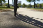 Rower Na Drodze Rowerowej Wczesna Jesien Liscie