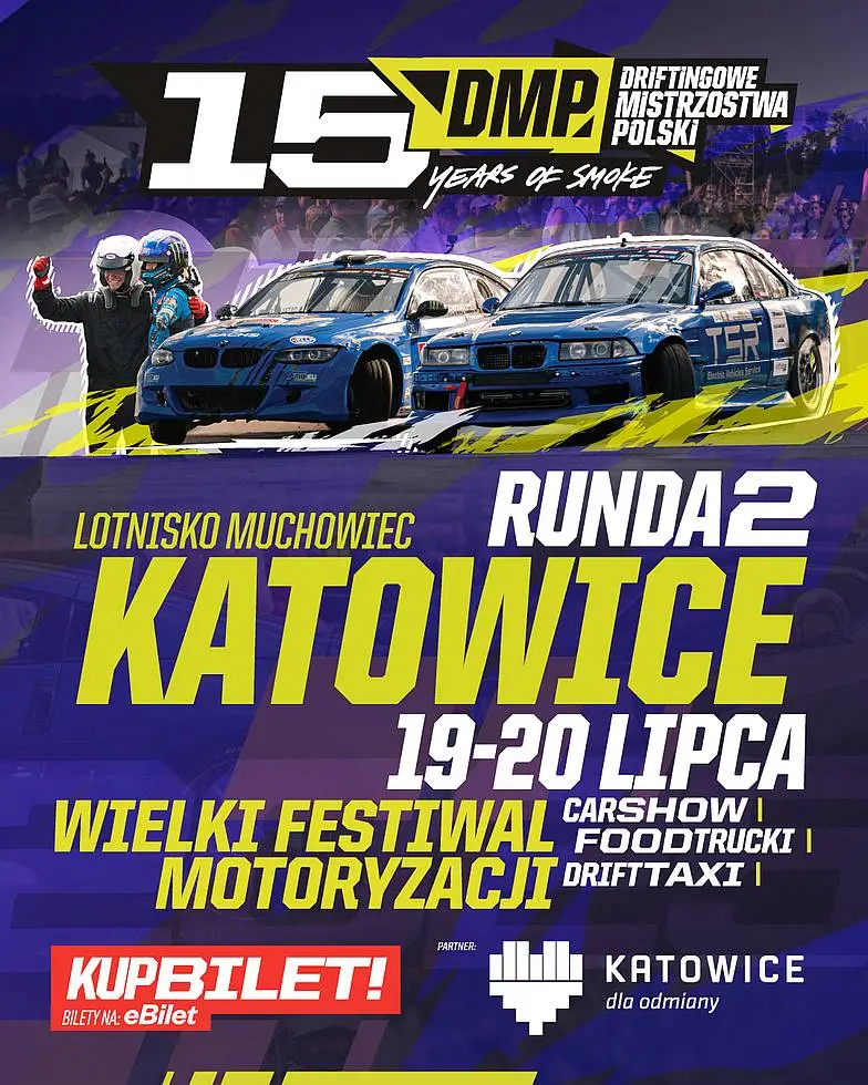 Driftingowe Mistrzostwa Polski Wracaja Do Katowic 2025 Lotnisko Muchowiec Ponownie Arena Emocji