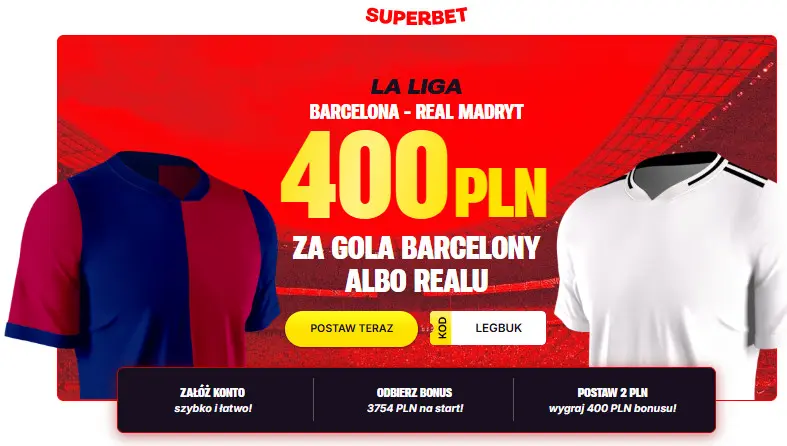 Superbet Z Nowa Promocja Na Dzisiejsze El Clasico – Nawet 400 Zl Ekstra Za Gola Barcelony Lub Realu