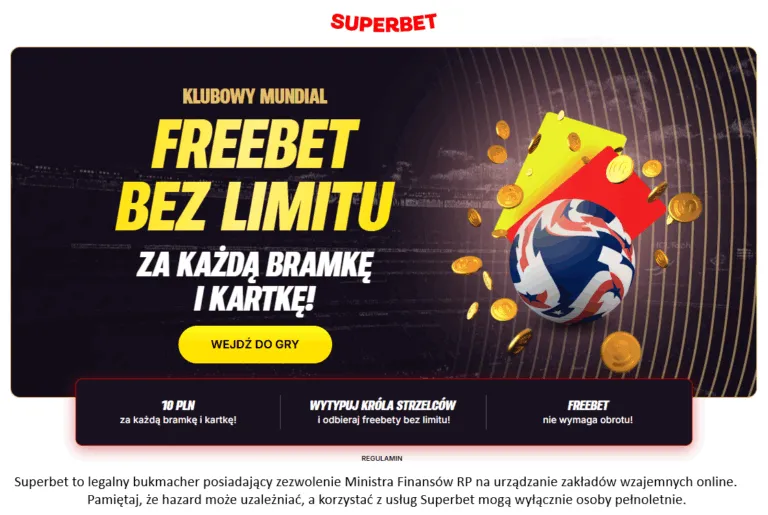 Superbet POSTAW NA KROLA STRZELCOW I ODBIERAJ 10 PLN ZA KAZDA BRAMKE I KARTKE