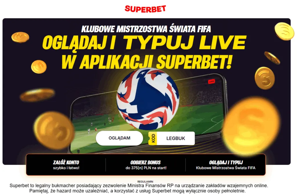 Superbet Udostepnia Bezplatny Streaming Klubowych Mistrzostw Swiata FIFA 2025. Transmisje I Zaklady Dostepne Po Rejestracji