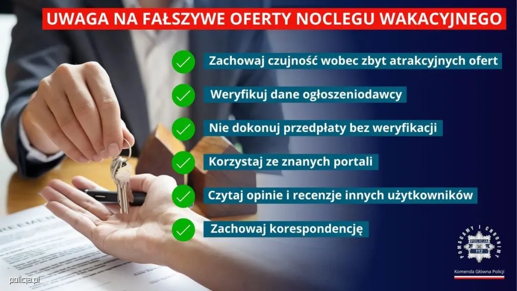 Falszywa Oferta Wakacyjnego Noclegu Jak Dzialaja Oszusci I Jak Sie Chronic Fot Komenda Glowna Policji