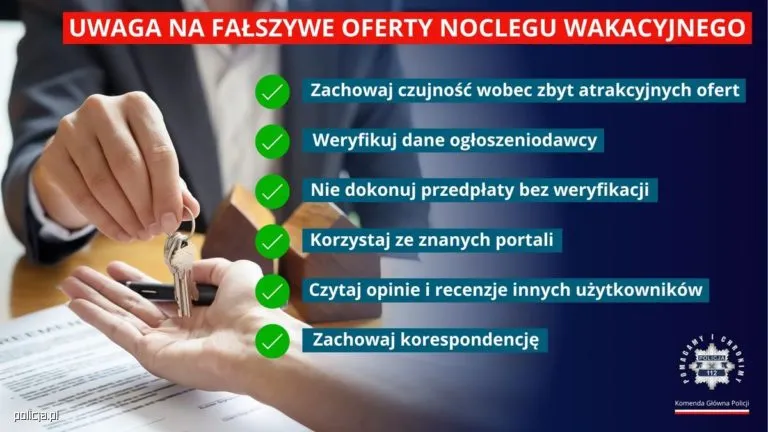 Falszywa Oferta Wakacyjnego Noclegu Jak Dzialaja Oszusci I Jak Sie Chronic Fot Komenda Glowna Policji