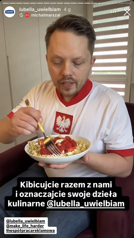 Makaron Lubelli Z Owocowym Dodatkiem Pojawil Sie Takze W Ramach Wspolpracy Reklamowej Na Profilu Michala Marszala