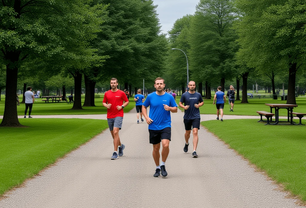 Bieganie W Miescie Po Parku 1