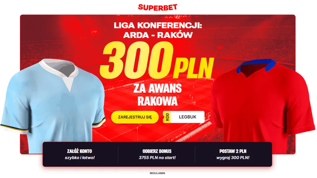 Bonus 300 PLN W Superbecie Za Awans Rakowa Czestochowa Do Fazy Ligowej Ligi Konferencji